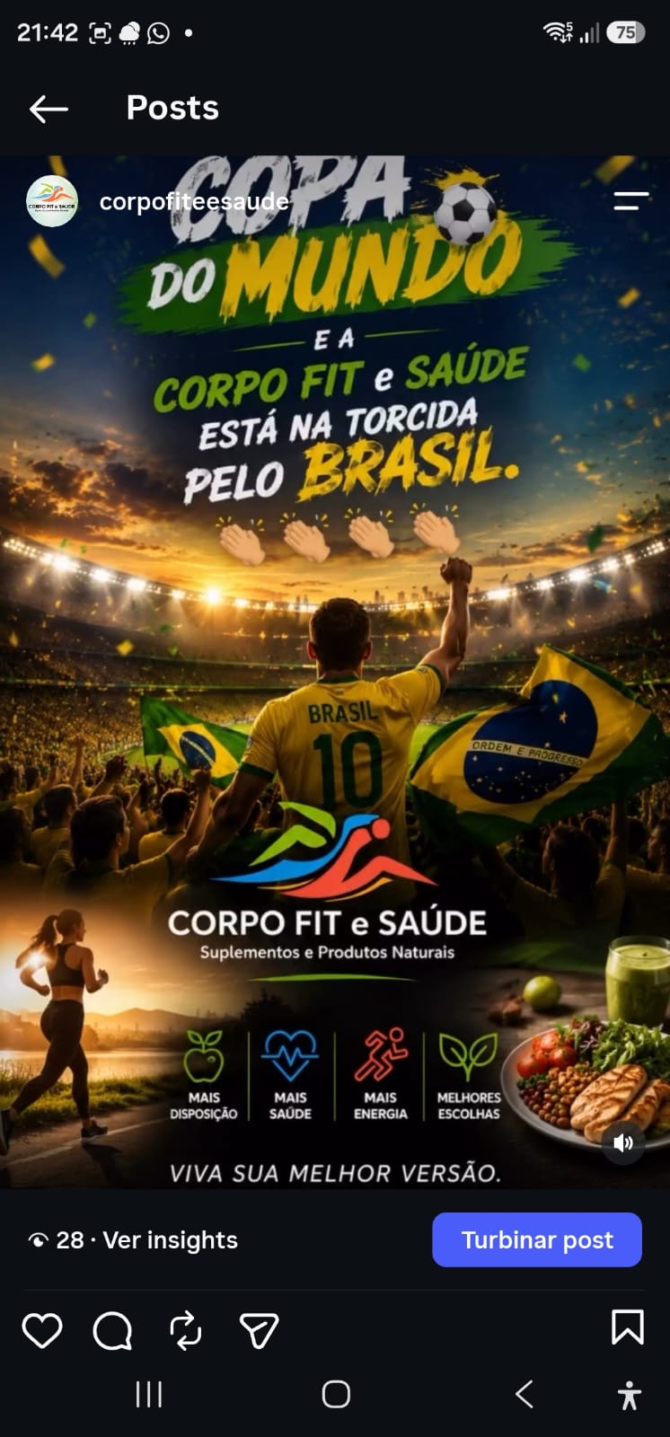 Publicação real de Instagram criada para cliente